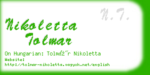 nikoletta tolmar business card